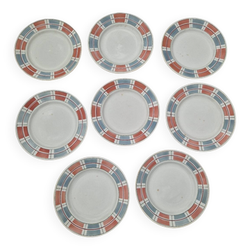 Lot De 8 Assiettes Plates Manufacture Salins