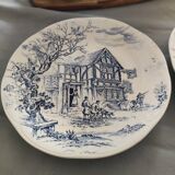 4 assiettes bleus Gien Wedgwood