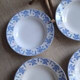 Set of 6 Dux blue soup plates Boch 1960