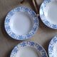 Set 6 assiettes creuses Dux bleues Boch 1960