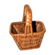 Vintage square wicker basket - 16 x 20 cm