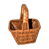 Vintage square wicker basket - 16 x 20 cm