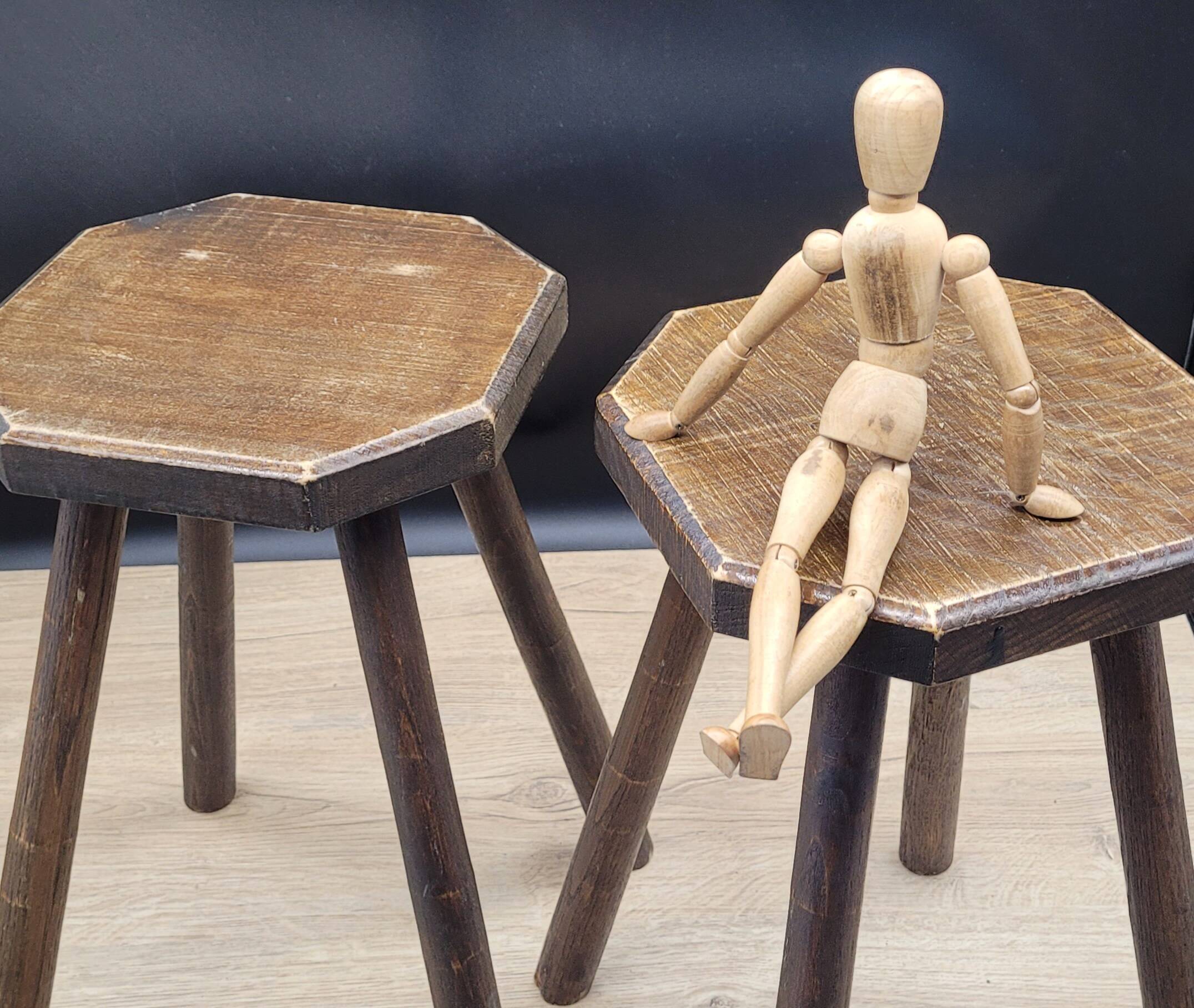 Pair of low solid stools