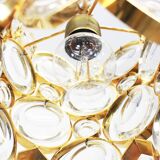 Suspension Palwa, laiton doré et verre cristal, Allemagne, années 1970