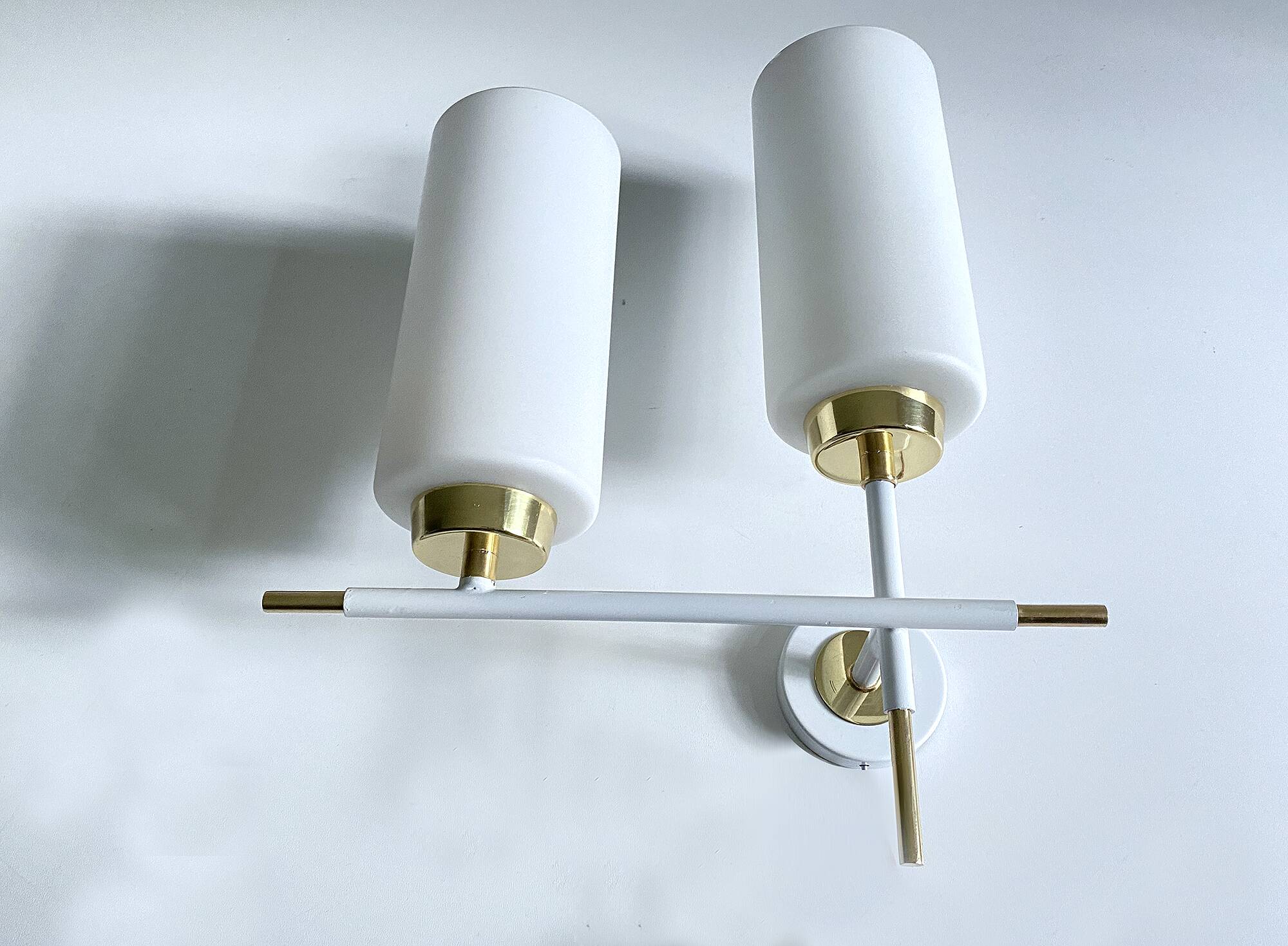 Pair of vintage architectural wall lights, 1960s