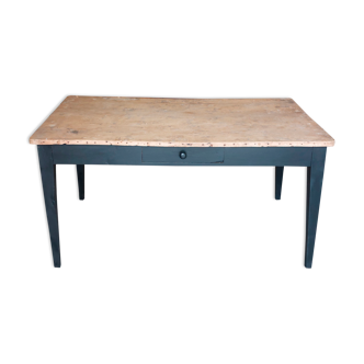 Table de ferme ancienne 2 tiroirs, 1m45