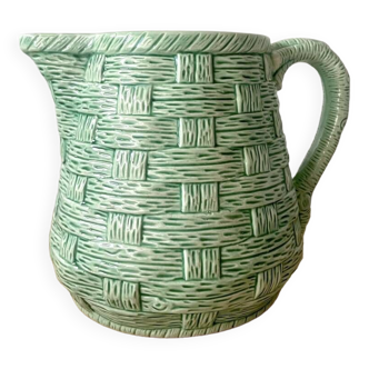 Sarreguemine green slip pitcher