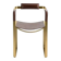 Armchair, aged brass steel and dark brown leather upholstery, contemporary style.