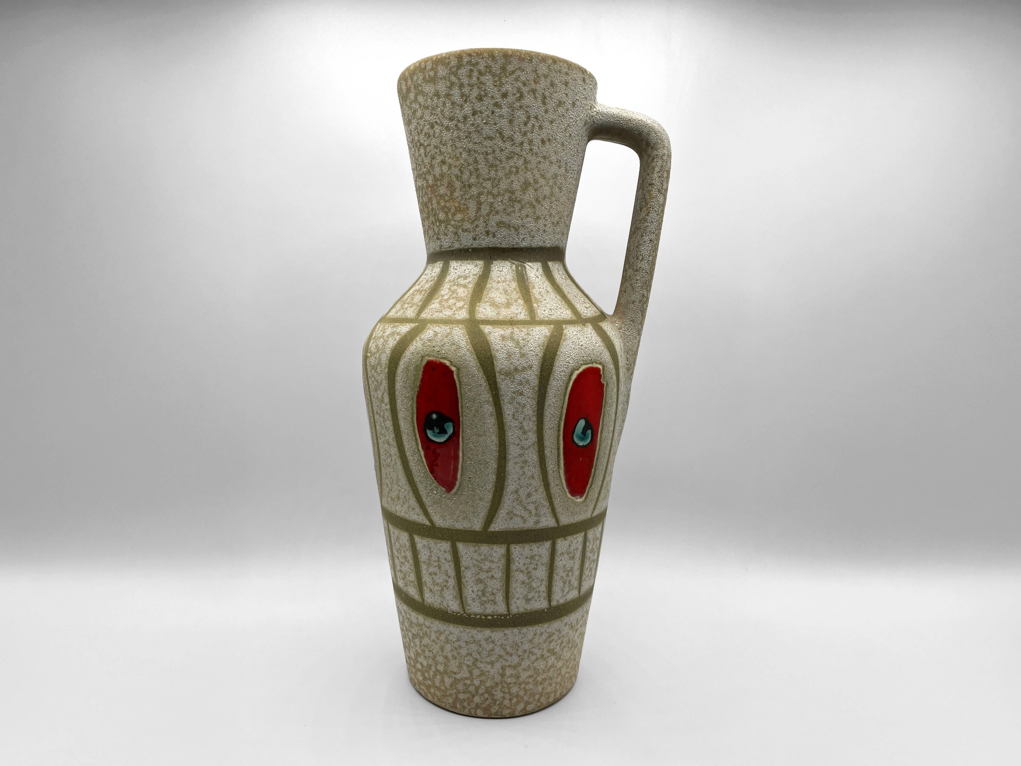 Large vase in matte and glazed ceramic • Manufacture Bay Keramik • W. Germany