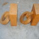 Pair of wooden books with oak rings Jacques ADNET 40s