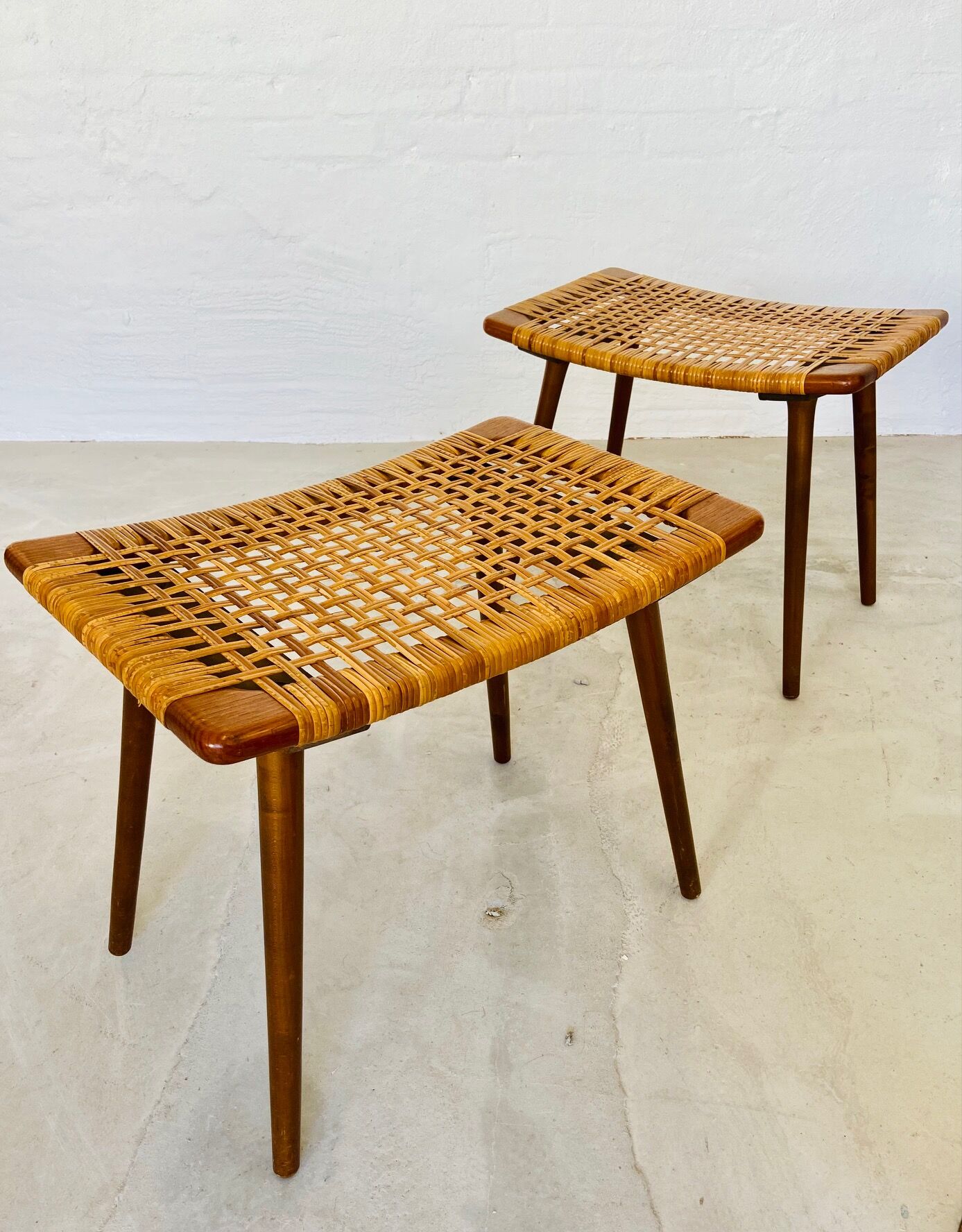 Vintage danish ottomans by Olholm Møbelfabrik