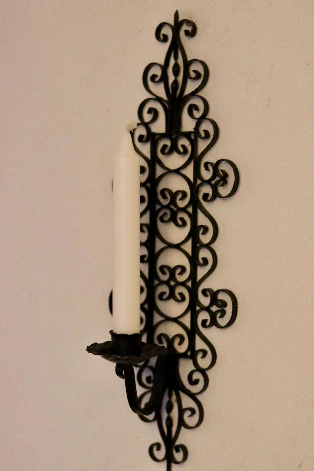 Paire de appliques en métal noir vintage