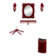 Red Velvet 7 piece Hall set 1960s