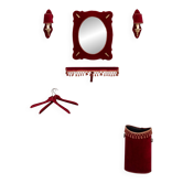 Red Velvet 7 piece Hall set 1960s