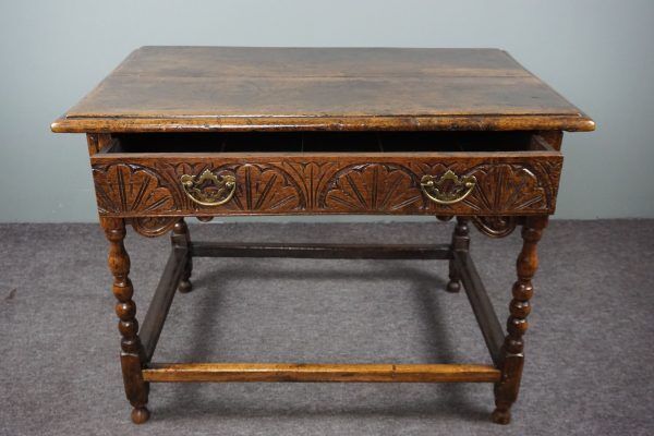 Carved antique English side table