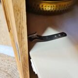 Old solid wood sideboard 2 doors and 2 drawers renovated