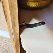 Old solid wood sideboard 2 doors and 2 drawers renovated