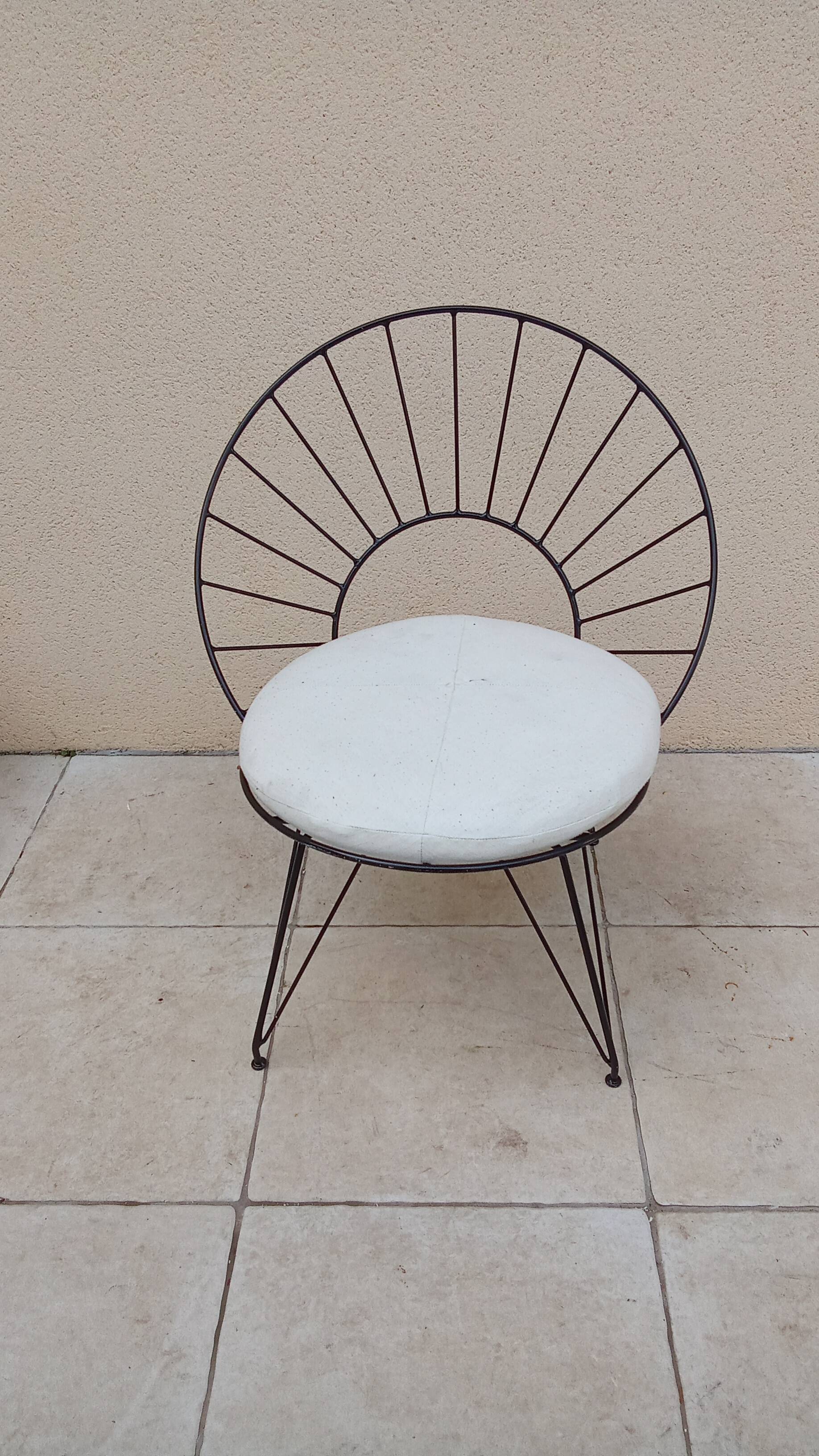 Vintage Danish wrought iron armchair