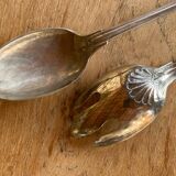 Service à salade argenté motif coquillage
