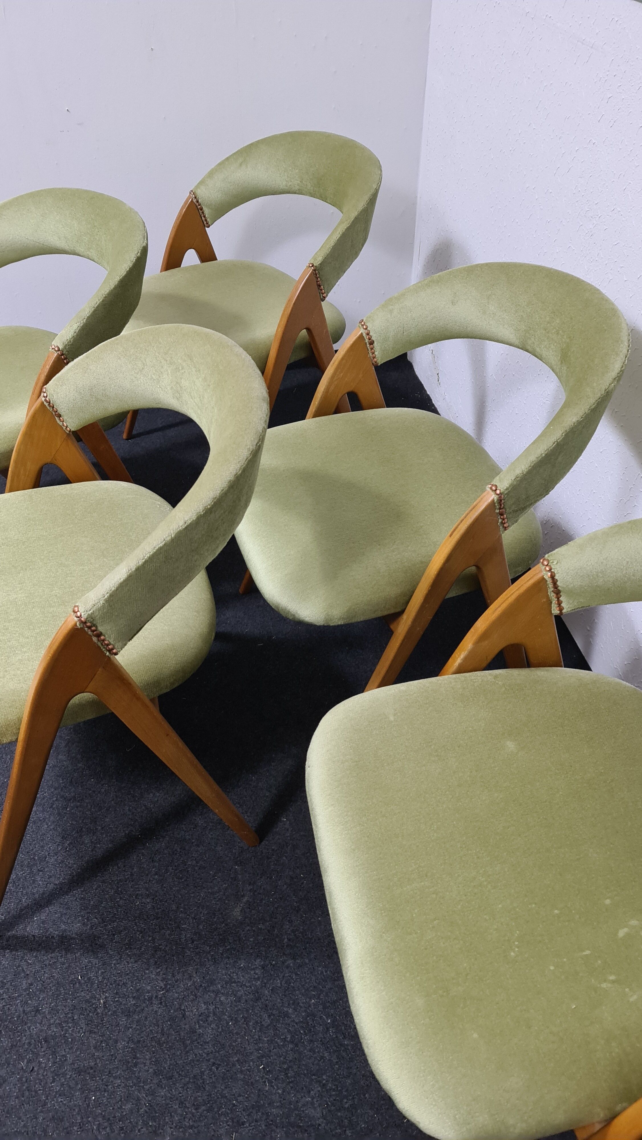 Set of 5 vintage WK mobel dining chairs