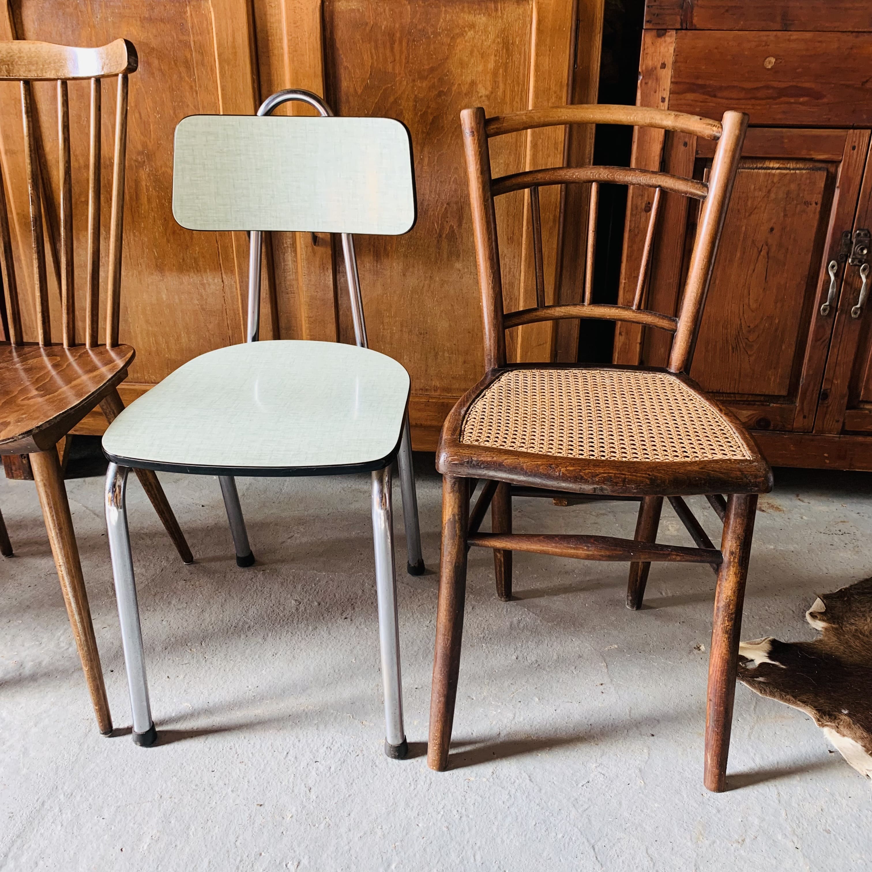 Set of 6 mismatched chairs