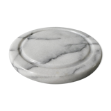 White marble table mat, grey veined