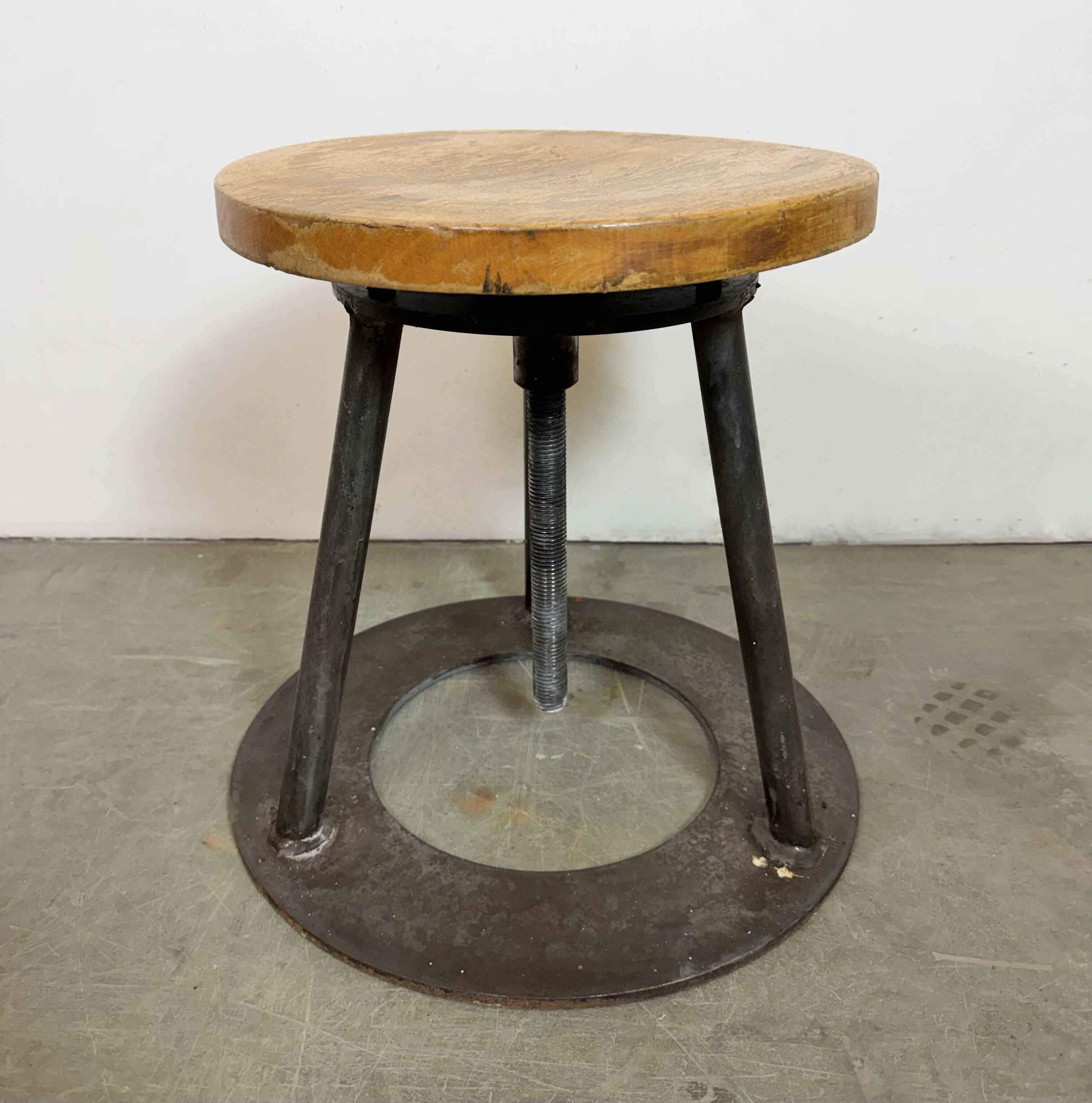 Black Industrial Workshop Swivel Stool, 1960s
