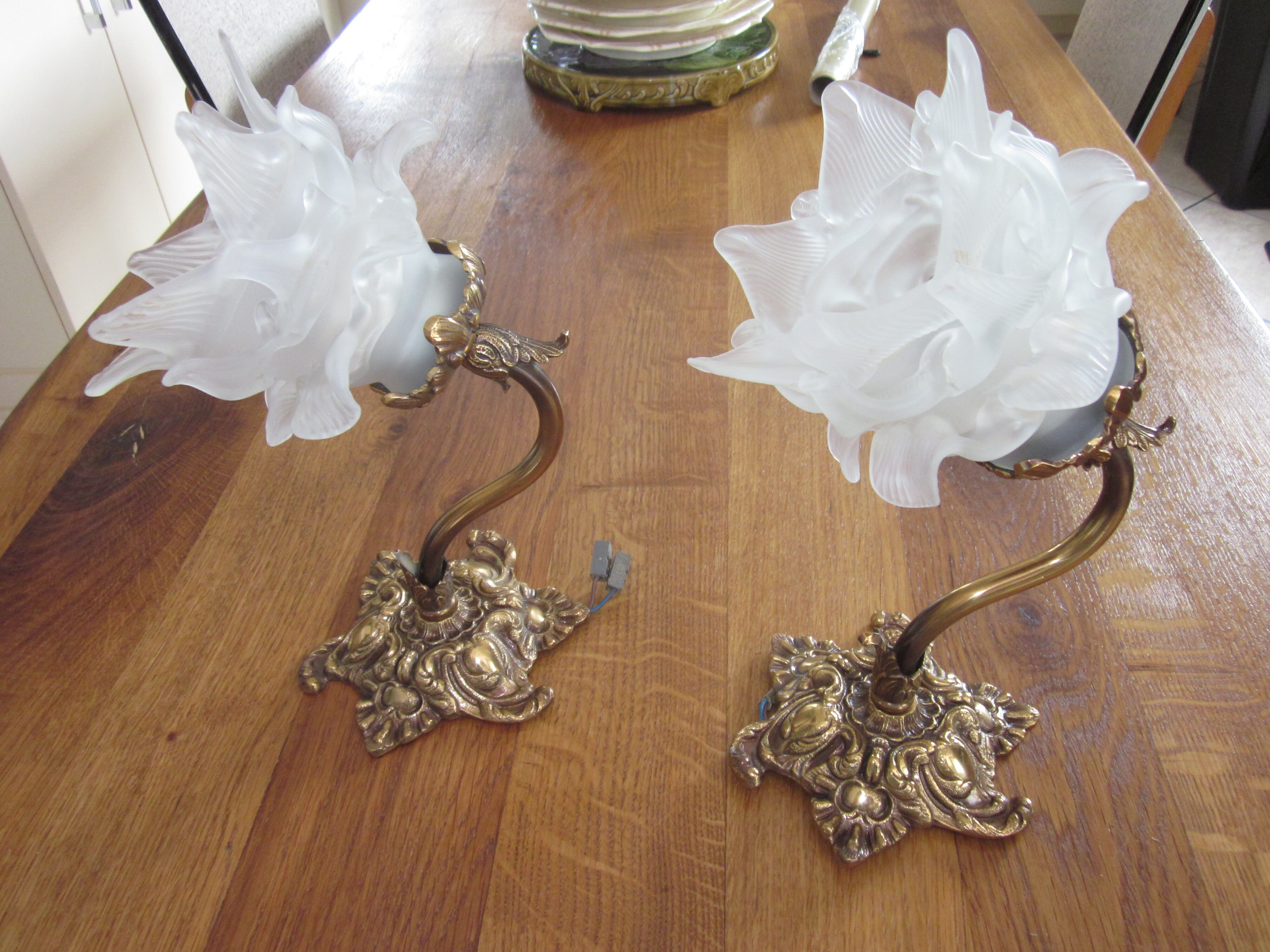Paire d'appliques en bronze