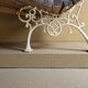 Garden bench with cast iron legs, Art Nouveau style.