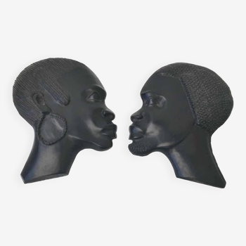 Sculptures profils africains en ébène