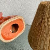 Vintage ceramic and raffia lamp