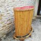 Bamboo tiki bar and two stools