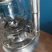Lampe tempête métal patiné rétro galvanisée pétrole