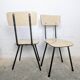 Duo de chaises formica vintage pieds compas années 60
