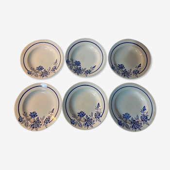6 plates in hollow porcelain saint amand