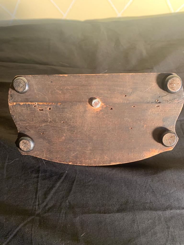 Bronze and wood inkwell