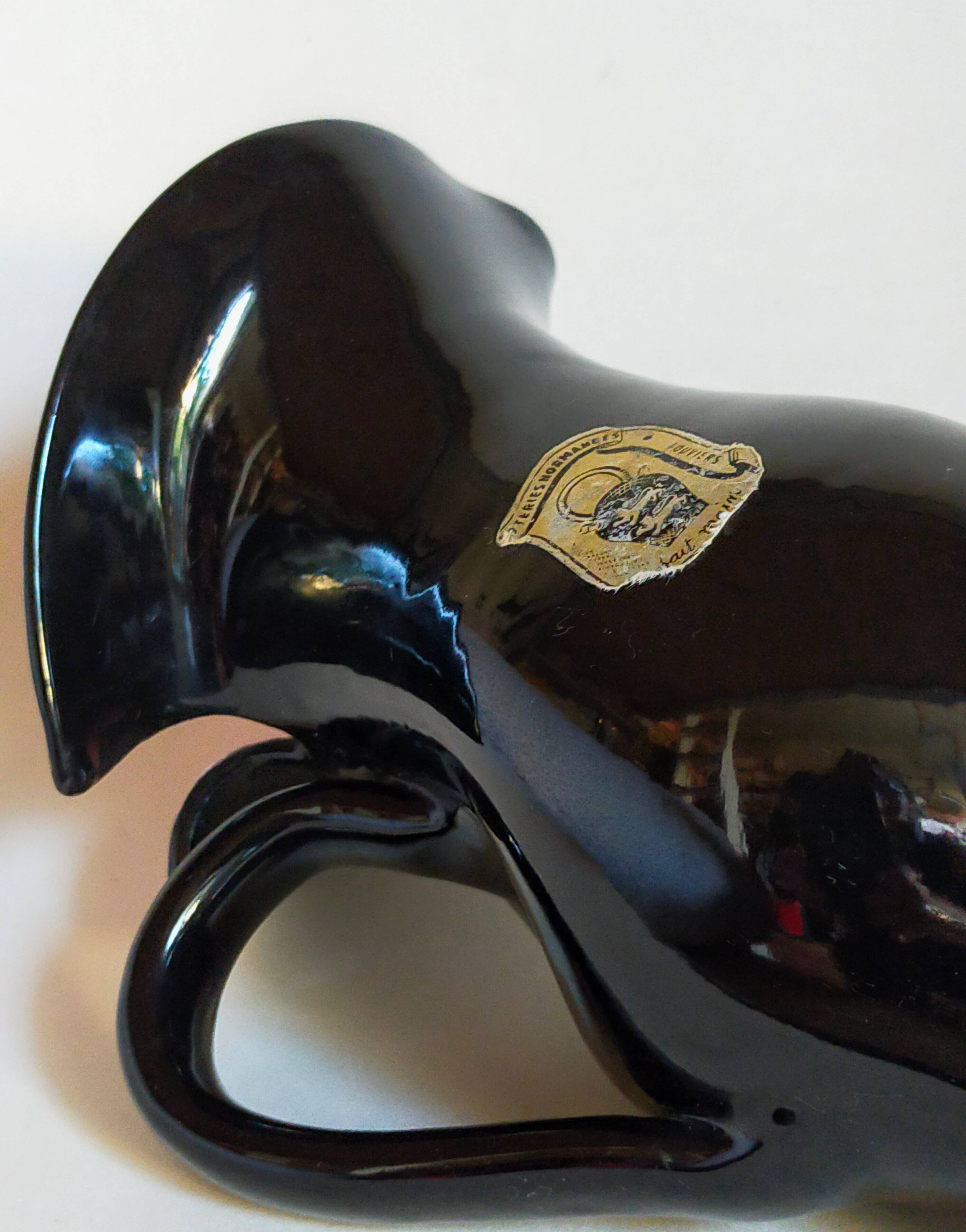 Bicolor pitcher of the Norman Potteries of Louviers 50s