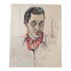 Aquarelle sur papier "Portrait d'Homme" André Duculty