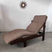 Old chaise longue wooden lounge chair Italian design from the 60s vintage