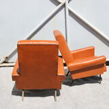 Pair of armchairs in skai, 20th century