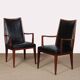 Pair of vintage wooden and leather armchairs from the 1950s.