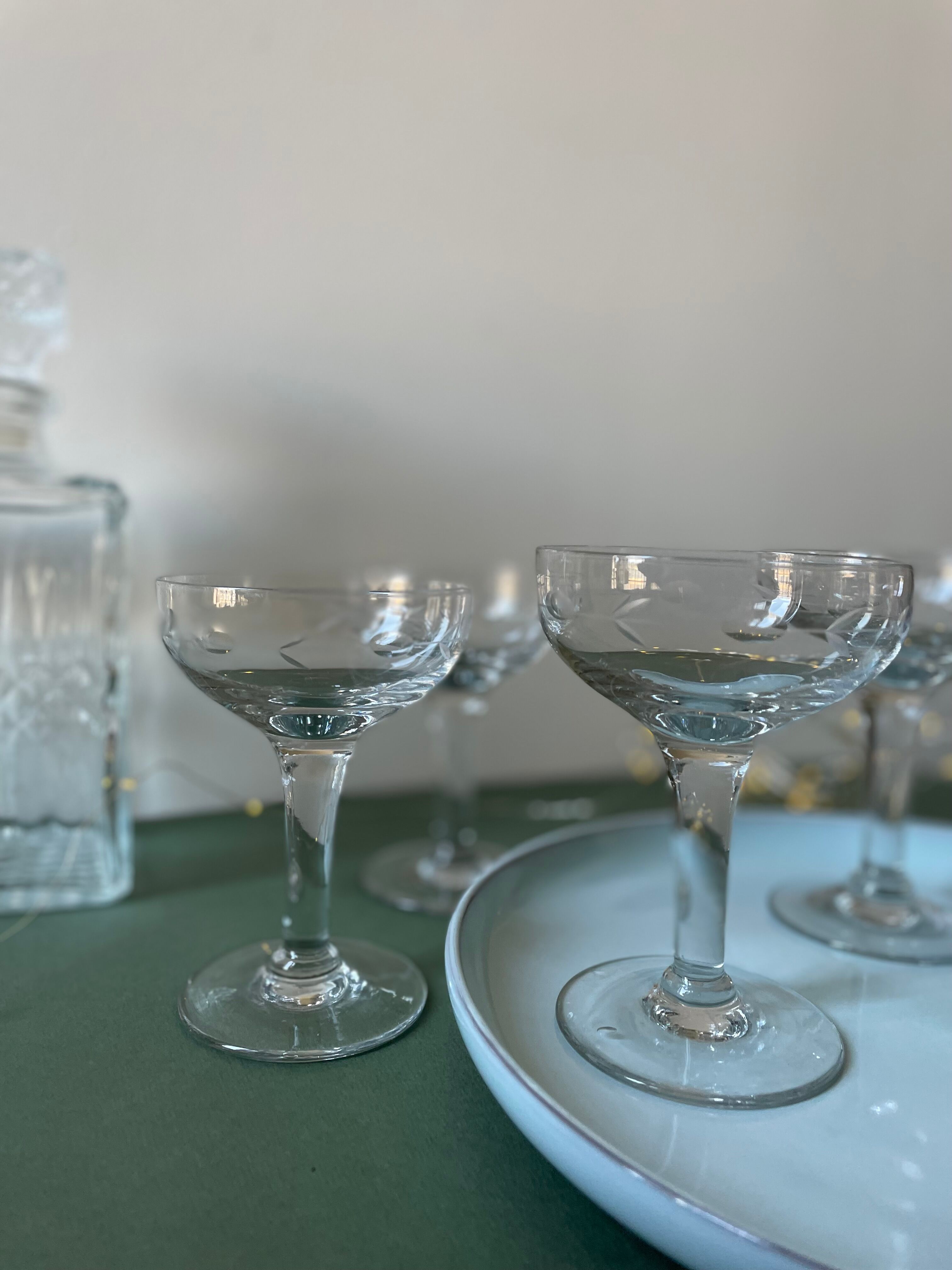 Crystal champagne glasses