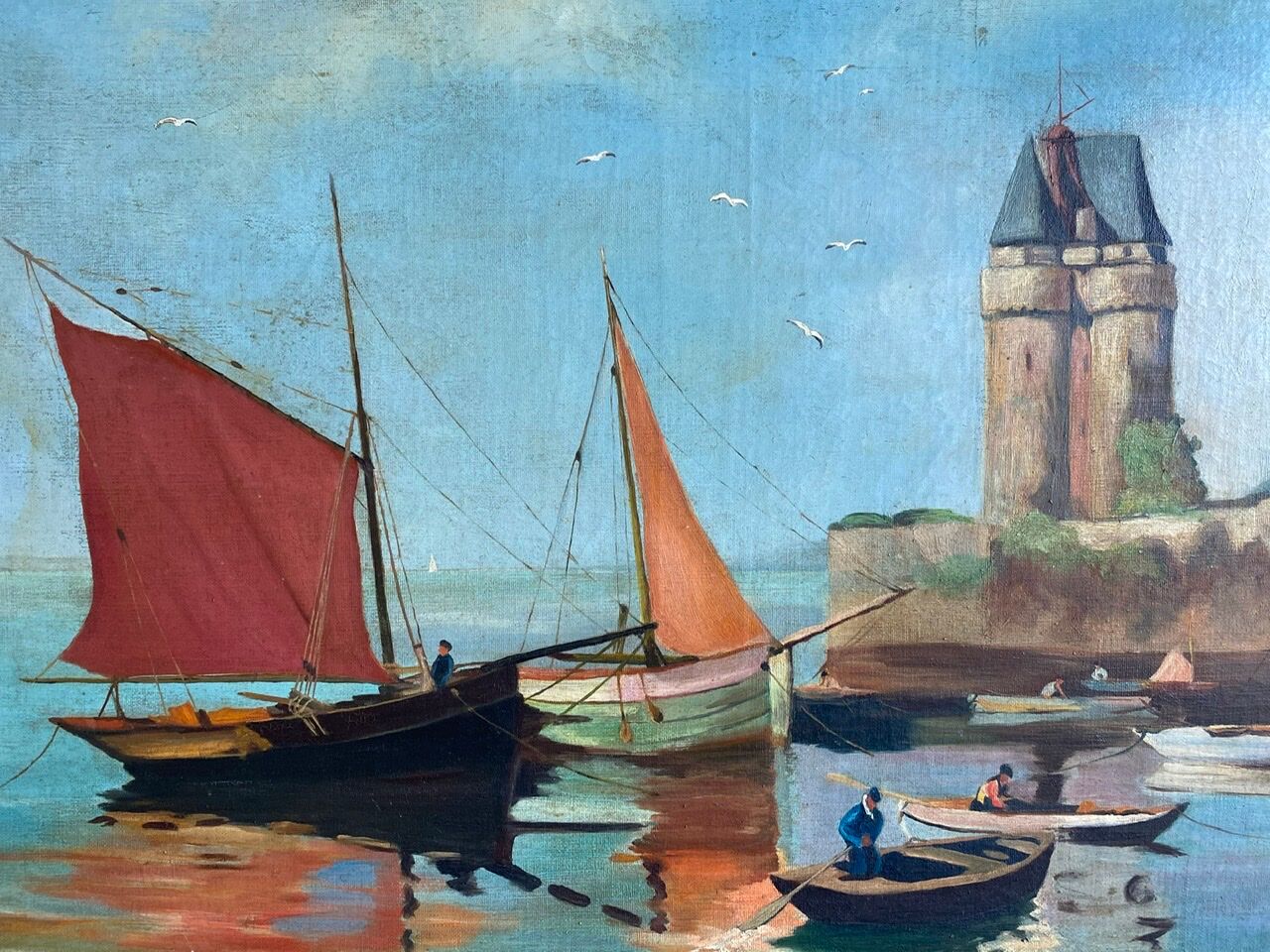 Old painting, Marine , signed 50/60s