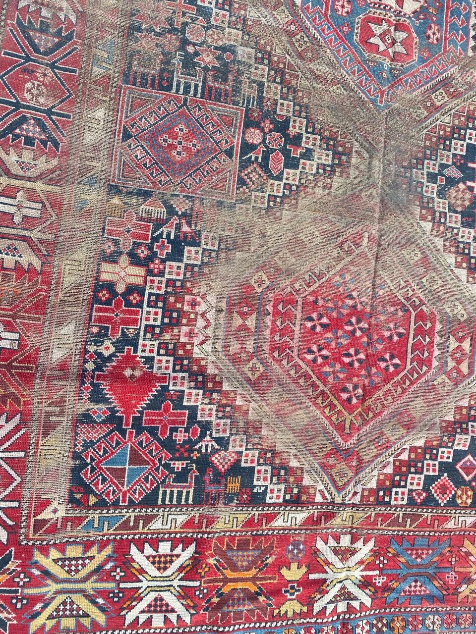 Antique carpet chirwan daghistan handmade 177x350 cm