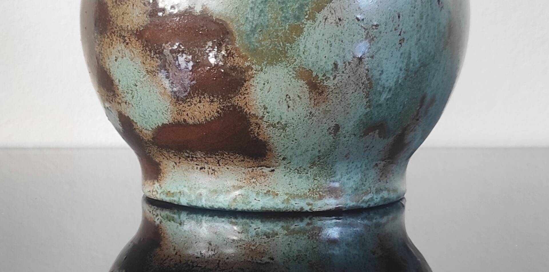 Vase balustre vintage en céramique émaillée
