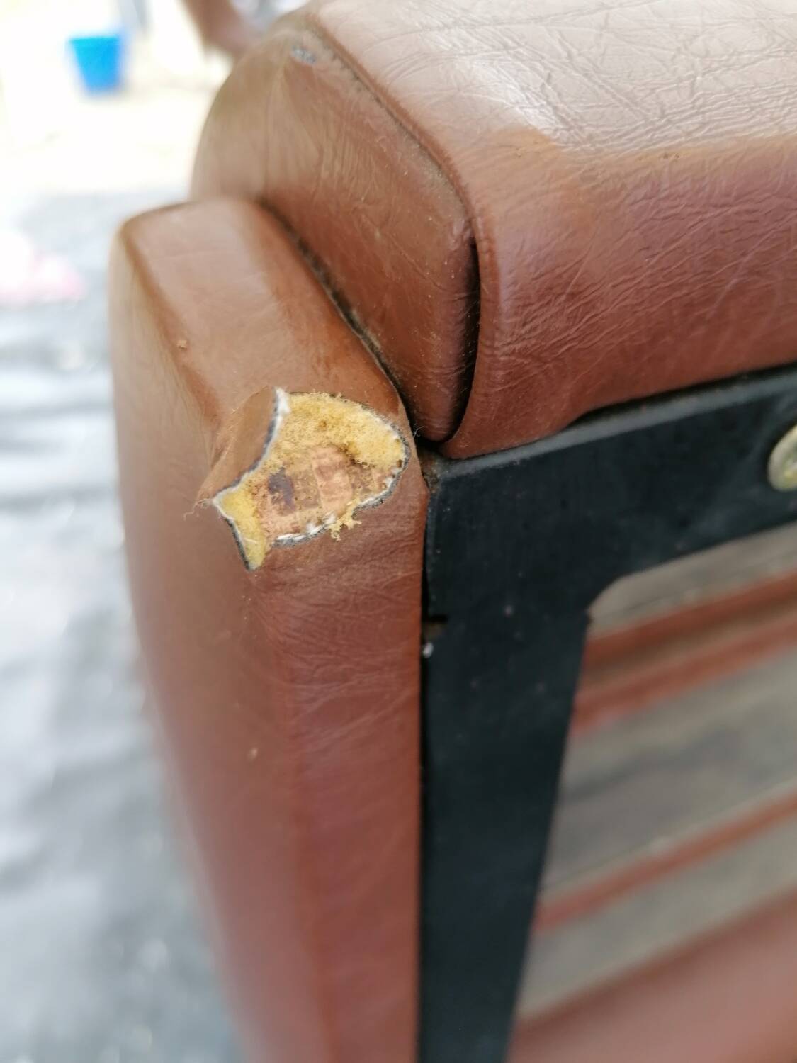 Faux leather bench seat, circa 1970