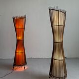 Vintage French 1980's Sculptural Floor Lamp Kobe; Japandi Organic Form