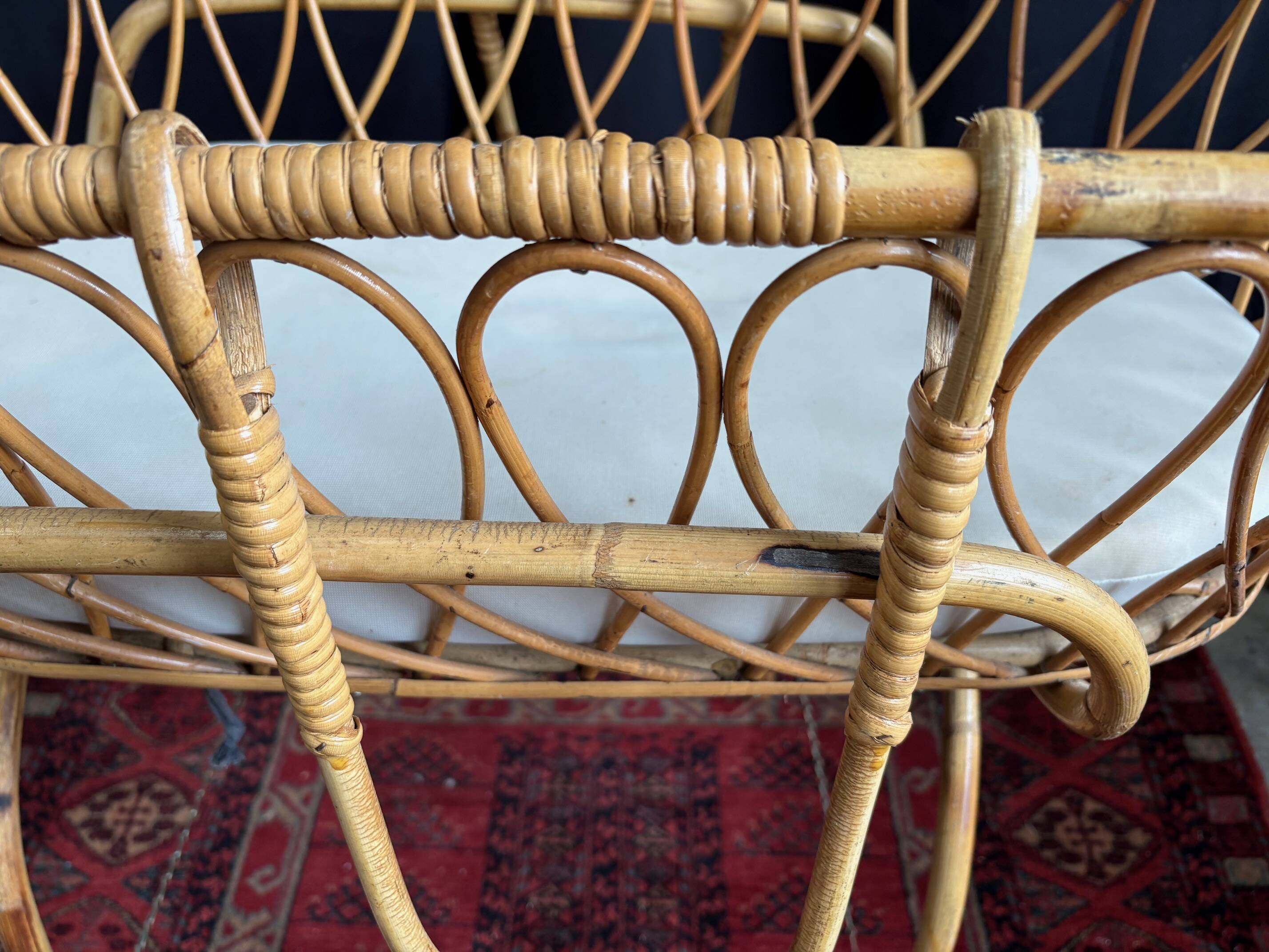 Vintage rattan crib – 1960s/70s