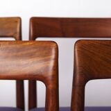Lot de 6 chaises de salle à manger vintage en palissandre par Lübke, Allemagne, années 1970