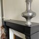 Large space age stainless steel vase, vintage seventies design 1970